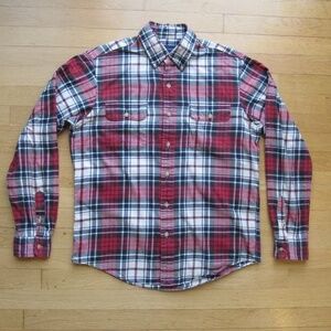 Ralph Lauren Blake Long Sleeve Button Down Plaid Red Green White Shirt Men's M